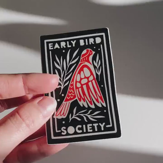 Early Bird Society Weatherproof, Durable Sticker | Waterproof | Cute Decal | Water Bottle Sticker | Phone decal