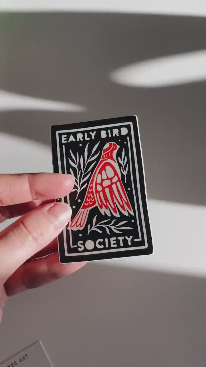 Early Bird Society Weatherproof, Durable Sticker | Waterproof | Cute Decal | Water Bottle Sticker | Phone decal