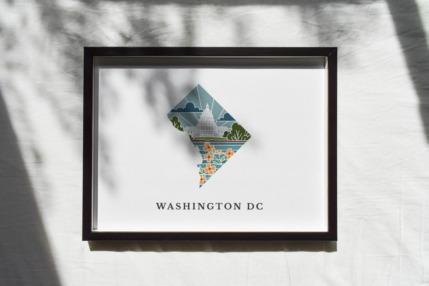 Washington DC Physical Art Print | State Wall Art | 5x7, 8x10, 11x14, 16x20 Archival Art Print | DC Illustrated Poster