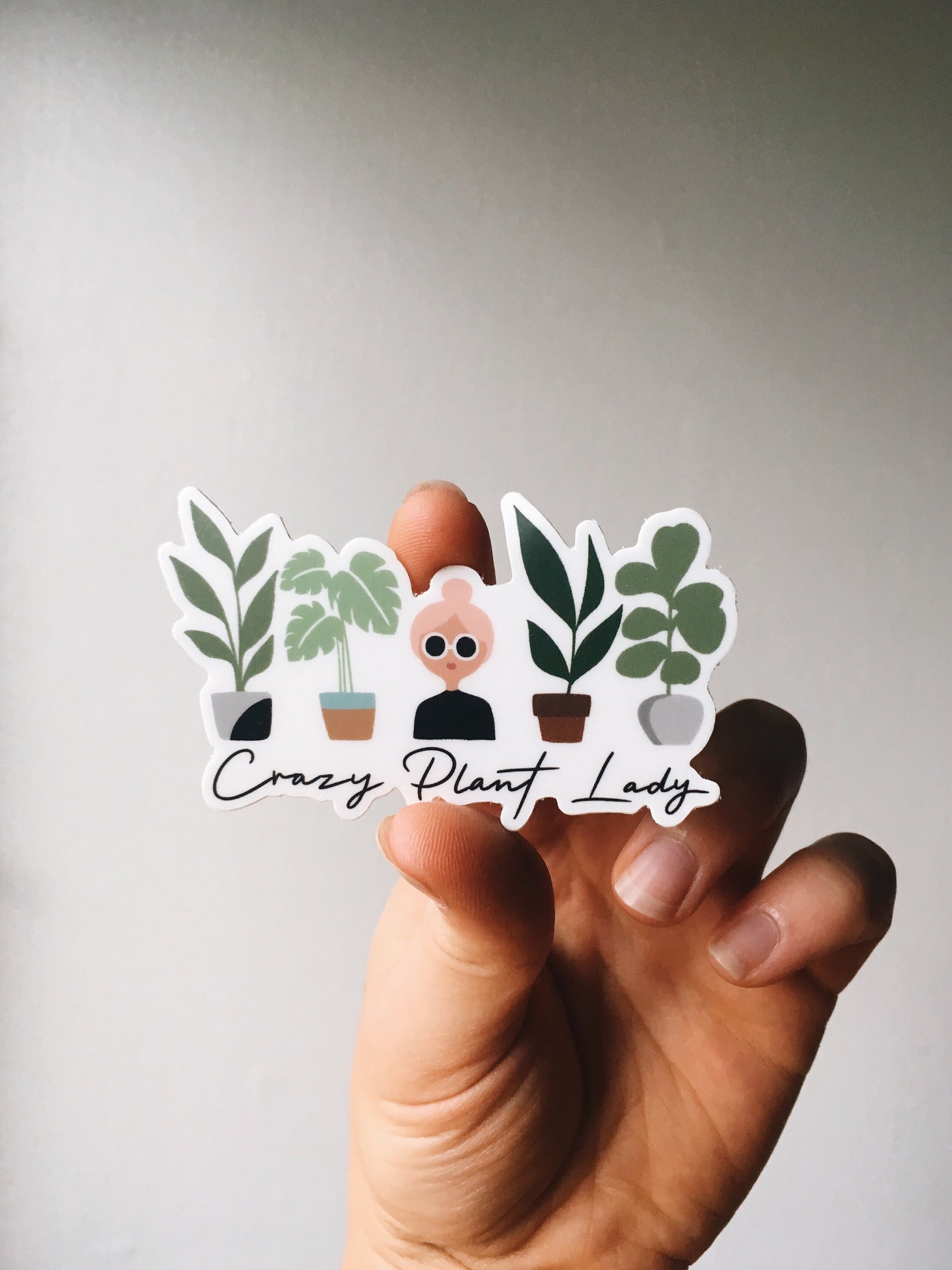 Crazy Plant Lady Weatherproof, Durable Sticker | Waterproof | Plant Lover | Monstera | Vinyl Decal | Water Bottle Sticker | Phone decal