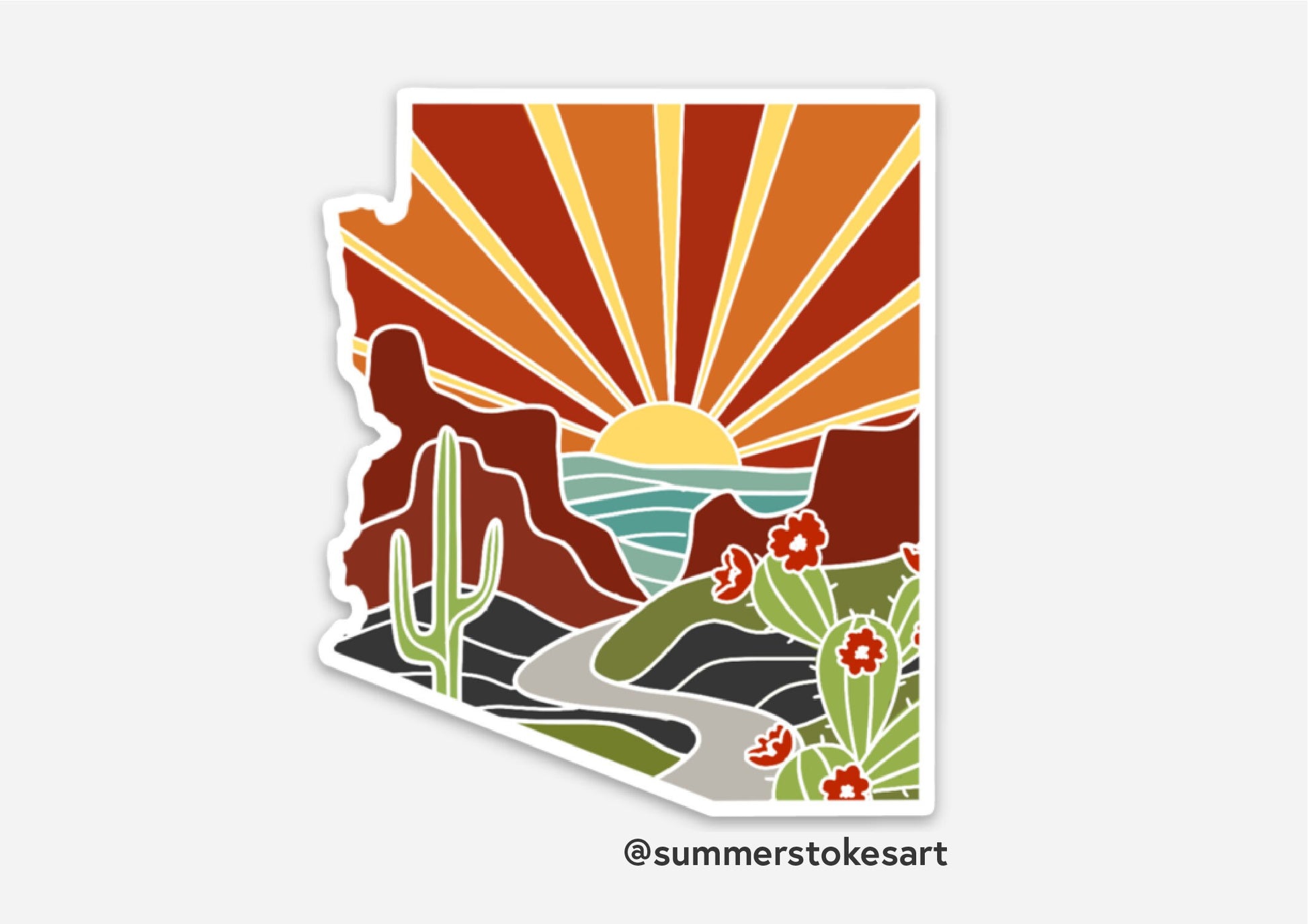 Arizona Weatherproof Sticker | Durable Vinyl Decal | Arizona Outline | Outdoor Sticker | Bumper Sticker | Arizona Gift | 3"
