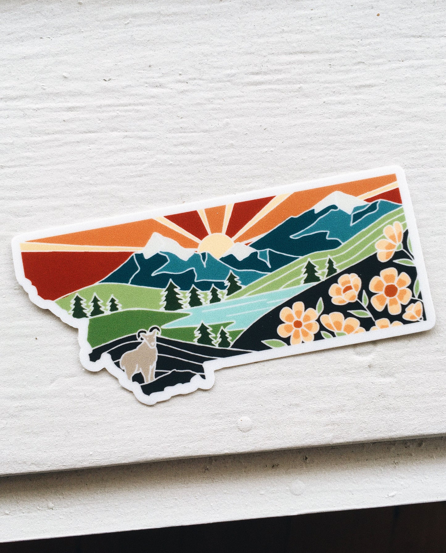 Montana Weatherproof, Durable Sticker | Montana Outline | Illustrated State Sticker | Vinyl Decal | Outdoor Sticker | Bumper Sticker | 4"