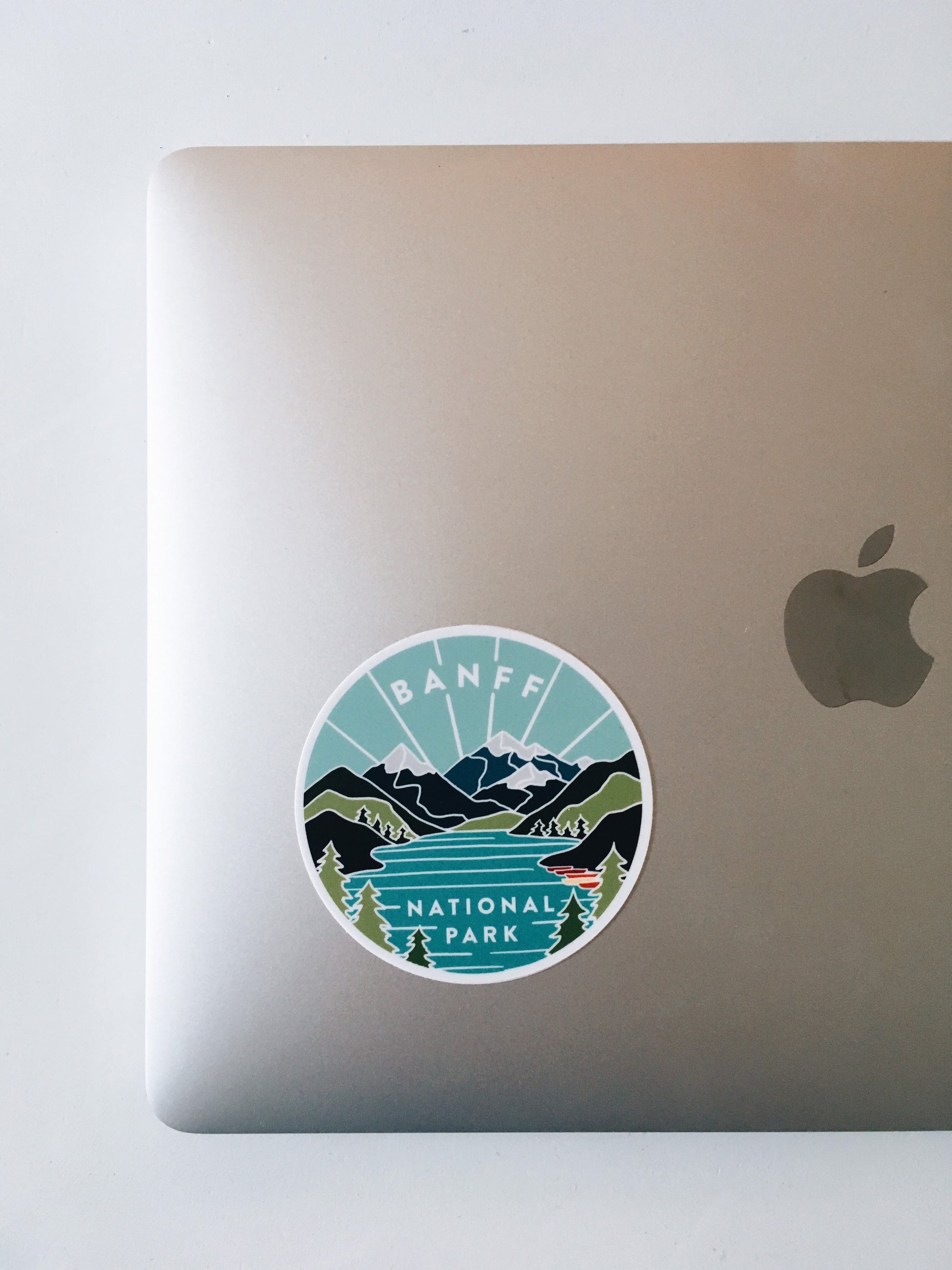 Banff Weatherproof Sticker | Durable, Outdoor Vinyl Decal | Illustrated Banff National Park | Canada | Outdoor Sticker | Outdoorsy Gift