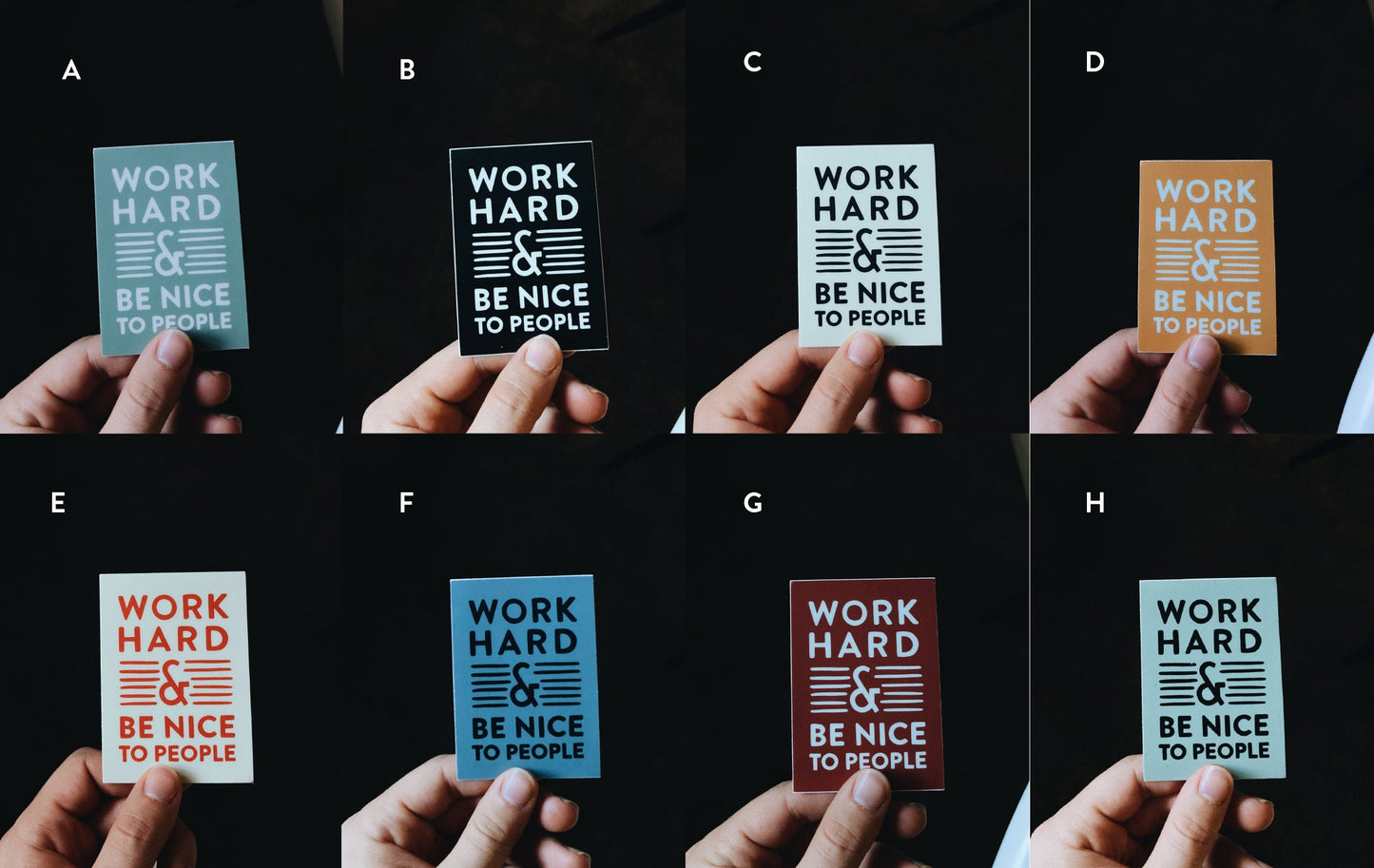 Work Hard & Be Nice To People Sticker | Weatherproof, Durable, Waterproof Vinyl Decal | Hydroflask, Laptop decal | Waterbottle Sticker