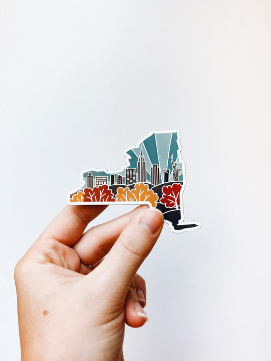 New York Weatherproof Magnet | State Car Magnet | Outdoorsy Magnet | Locker Magnet | Fridge Magnet | Weatherproof Magnet | 3"