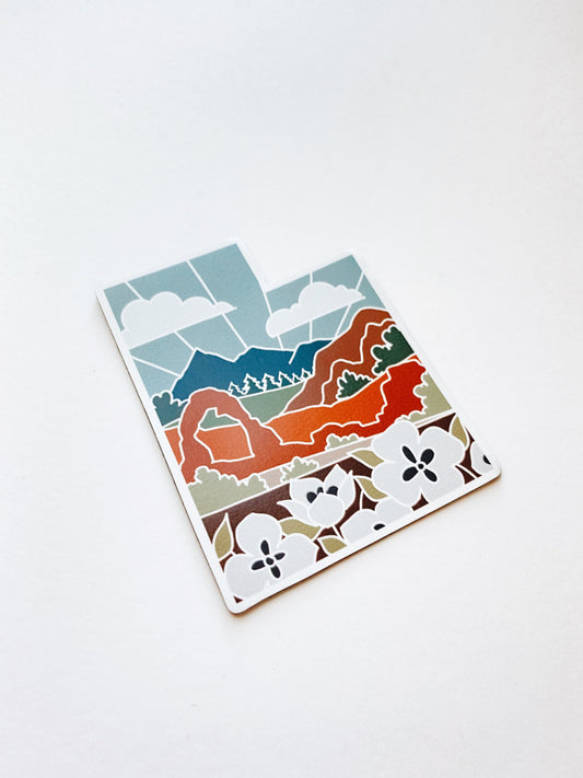 Utah Weatherproof Magnet | State Car Magnet | Outdoorsy Magnet | Locker Magnet | Fridge Magnet | Weatherproof Magnet | 3"