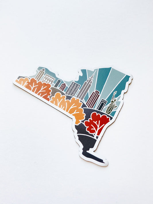 New York Weatherproof Magnet | State Car Magnet | Outdoorsy Magnet | Locker Magnet | Fridge Magnet | Weatherproof Magnet | 3"