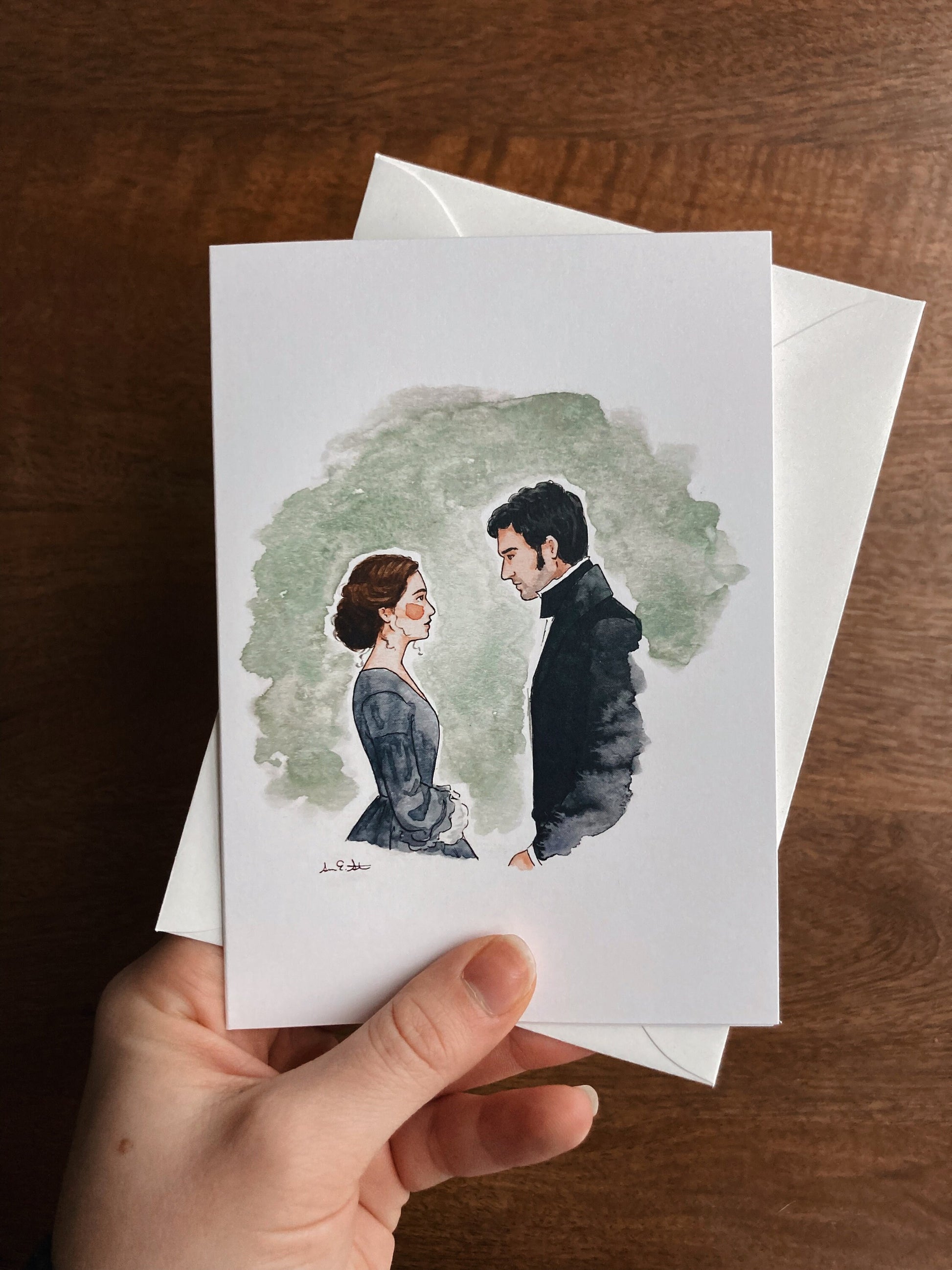 North & South Literary Greeting Card | Elizabeth Gaskell Watercolor | Blank Stationary | Literary Greeting Card | Individual Card