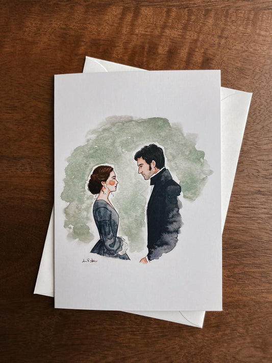 North & South Literary Greeting Card | Elizabeth Gaskell Watercolor | Blank Stationary | Literary Greeting Card | Individual Card