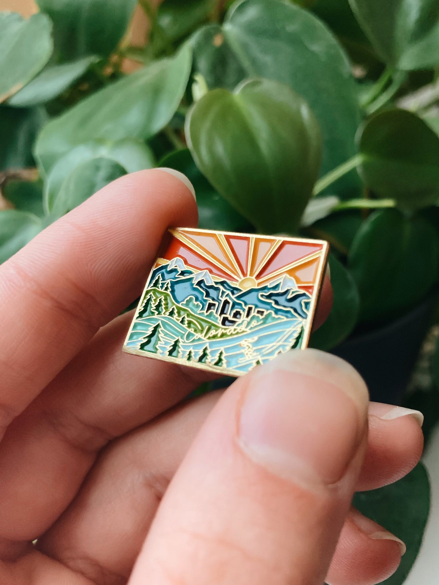 Colorado Enamel Pin | Gold Soft Enamel Pin | Illustrated United States Pin | Butterfly Clasp | 1.25"