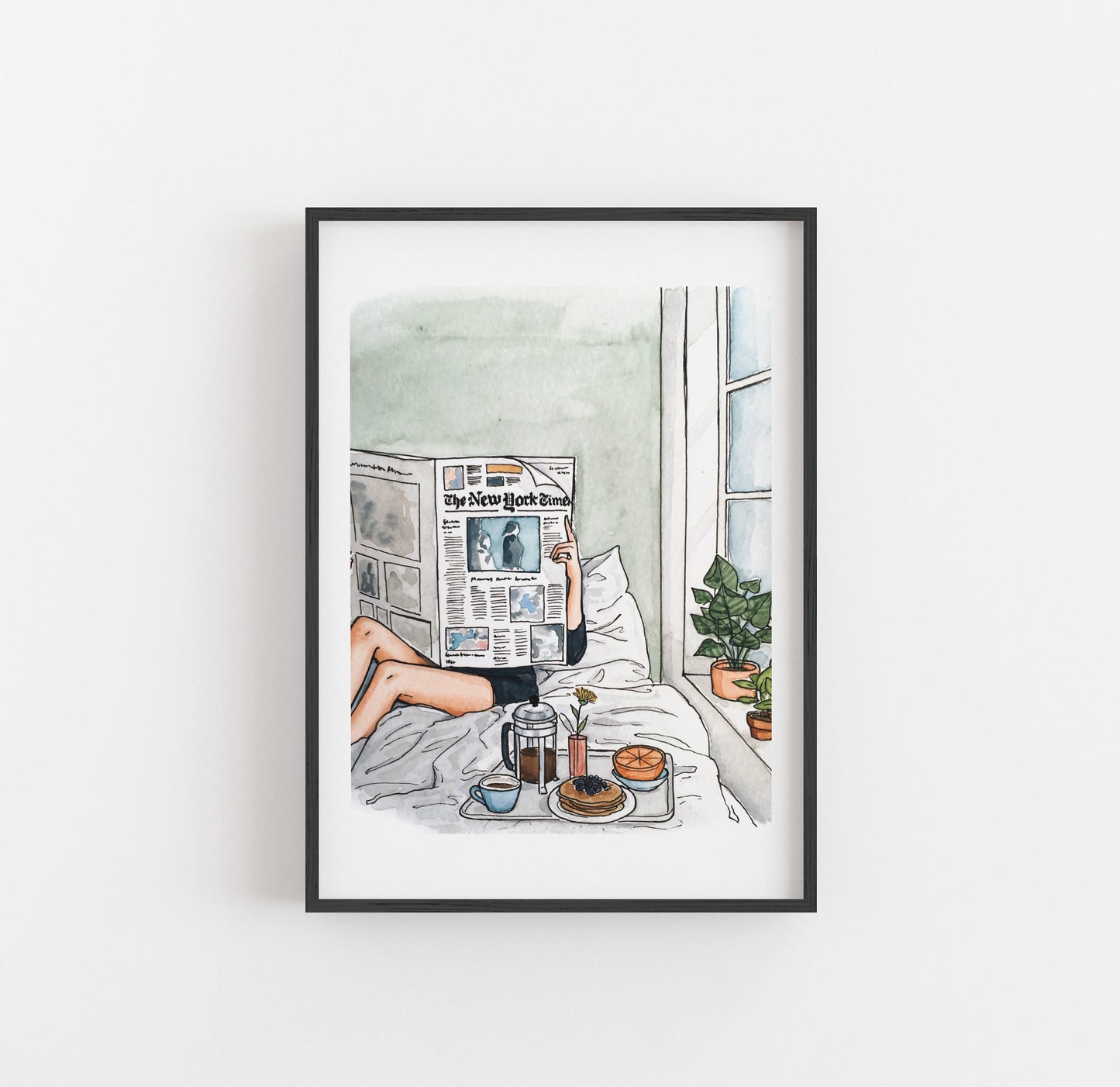 Quiet Morning Print | Watercolor Illustration | Wall Art | 8x10" 5x7" Archival Art Print