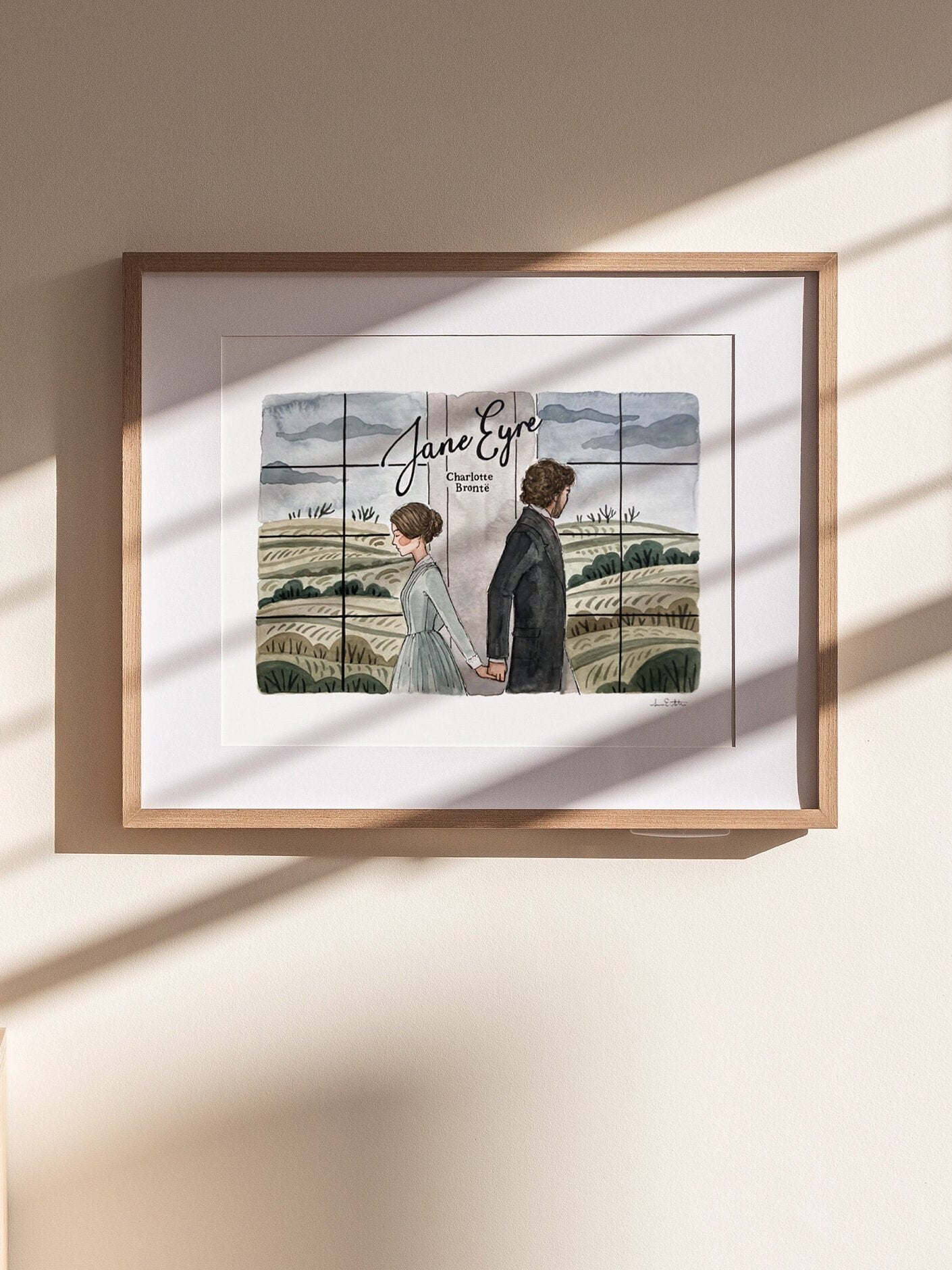 Jane Eyre Print | Watercolor Illustration | Wall Art | 8x10" 5x7" Archival Art Print | Charlotte Bronte Art | Book Lover Gift