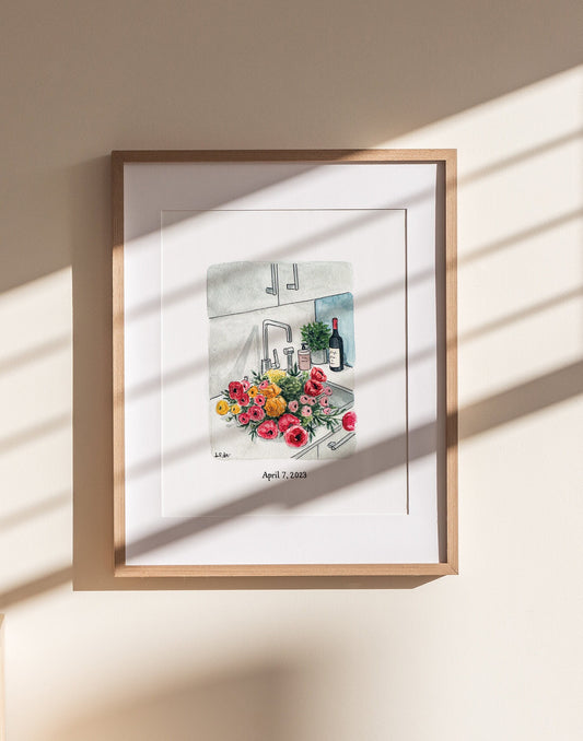 Watercolor Flowers Art Print | Floral | Home Decor | Bouquet | Modern Wildflowers | Colorful Nursery Decor | Minimalist | Bohemian Wall Art