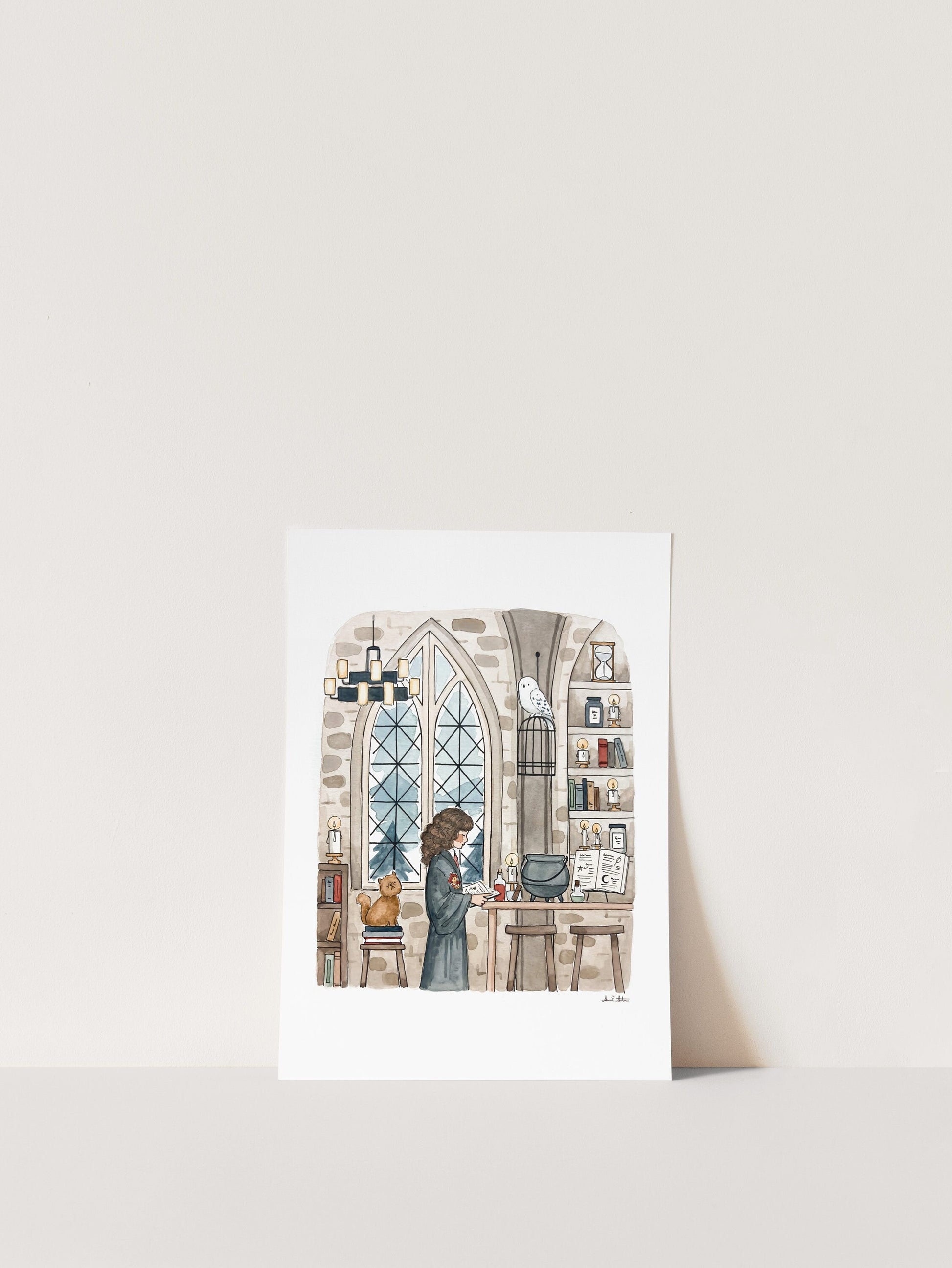 Wizard Print | Watercolor Illustration | Wall Art | 8x10" 5x7" Archival Art Print | Book Lover Gift