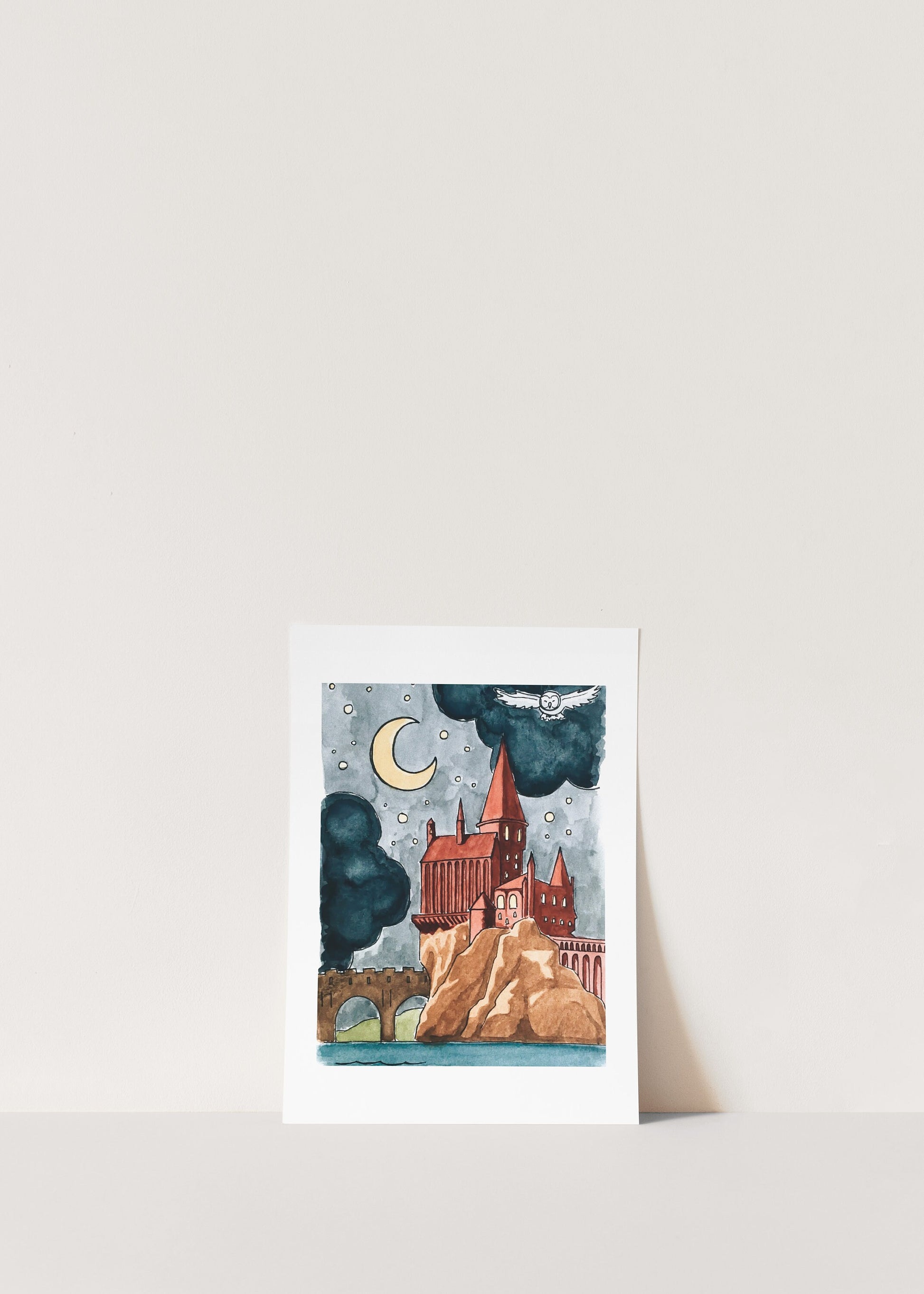 Wizard School Print | Watercolor Illustration | Wizarding Nursery Decor | Wall Art | 8x10" 5x7" Archival Art Print | Book Lover Gift