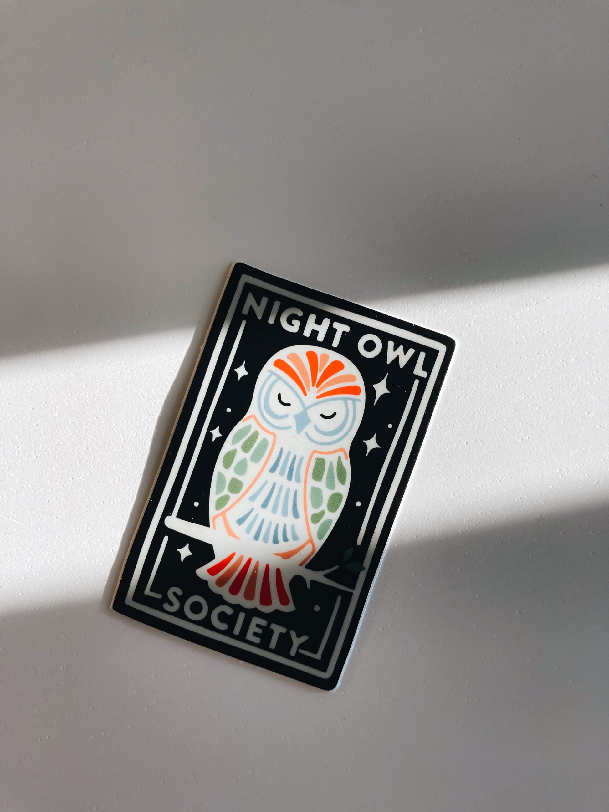 Night Owl Weatherproof, Durable Sticker | Waterproof | Cute Decal | Water Bottle Sticker | Phone decal