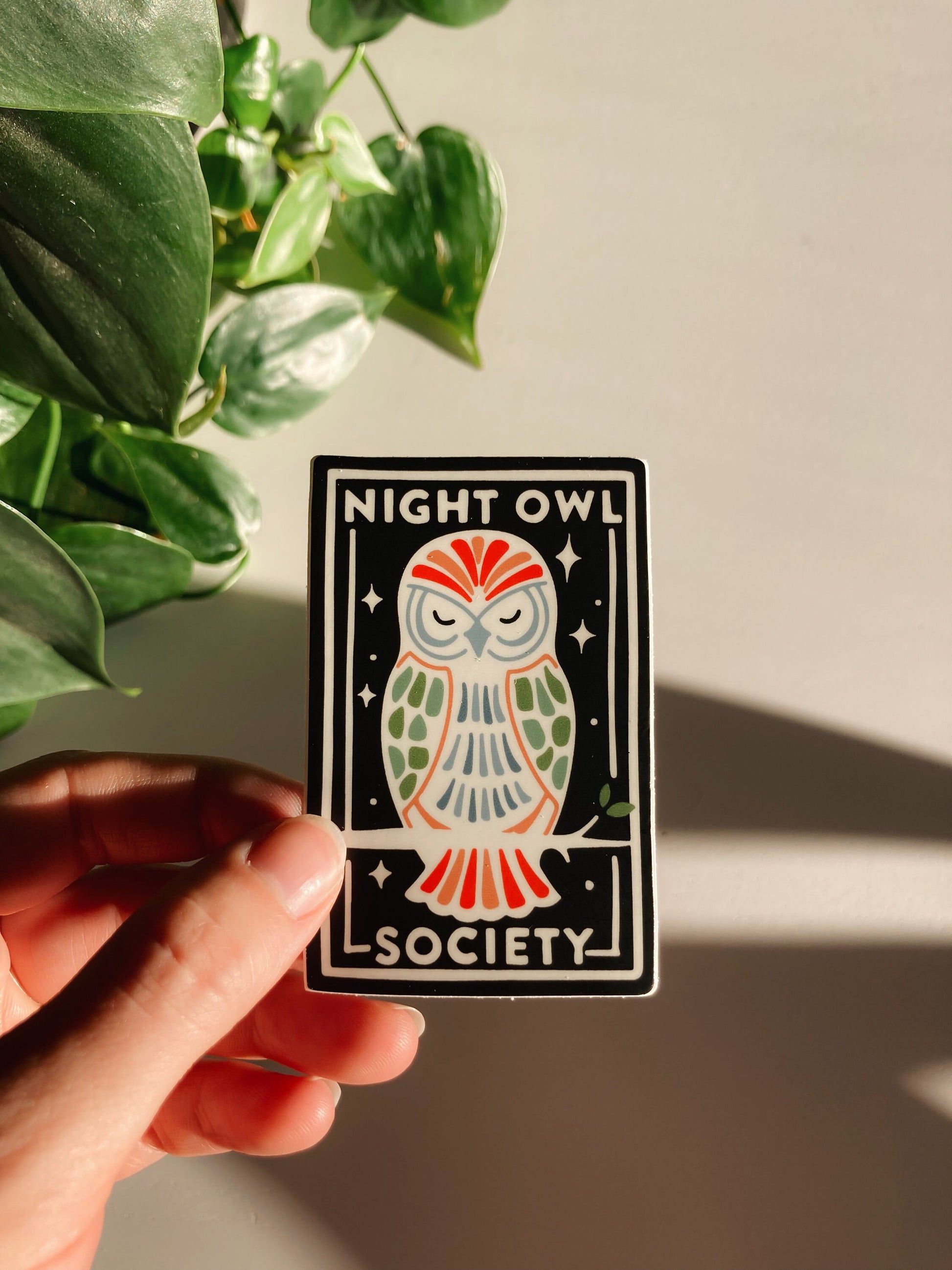 Night Owl Weatherproof, Durable Sticker | Waterproof | Cute Decal | Water Bottle Sticker | Phone decal